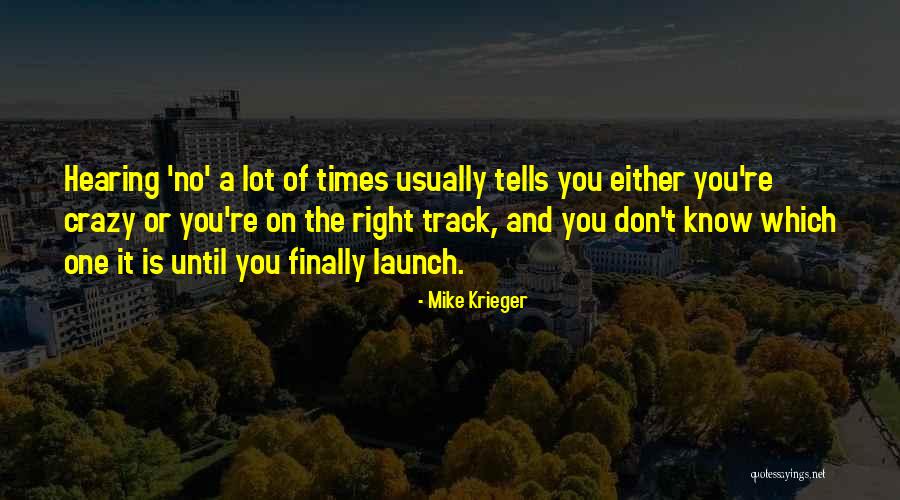 Right Track Quotes By Mike Krieger