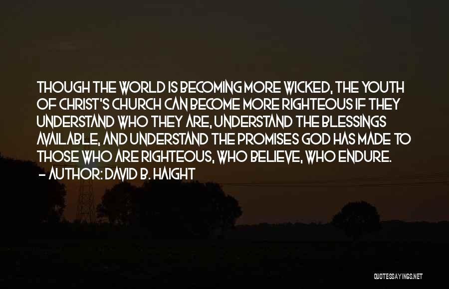 Righteous God Quotes By David B. Haight