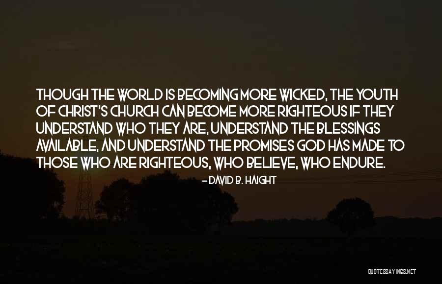 Righteous God Quotes By David B. Haight