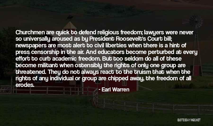 Rights And Freedom Quotes By Earl Warren Rights And Freedom Quotes By Earl Warren