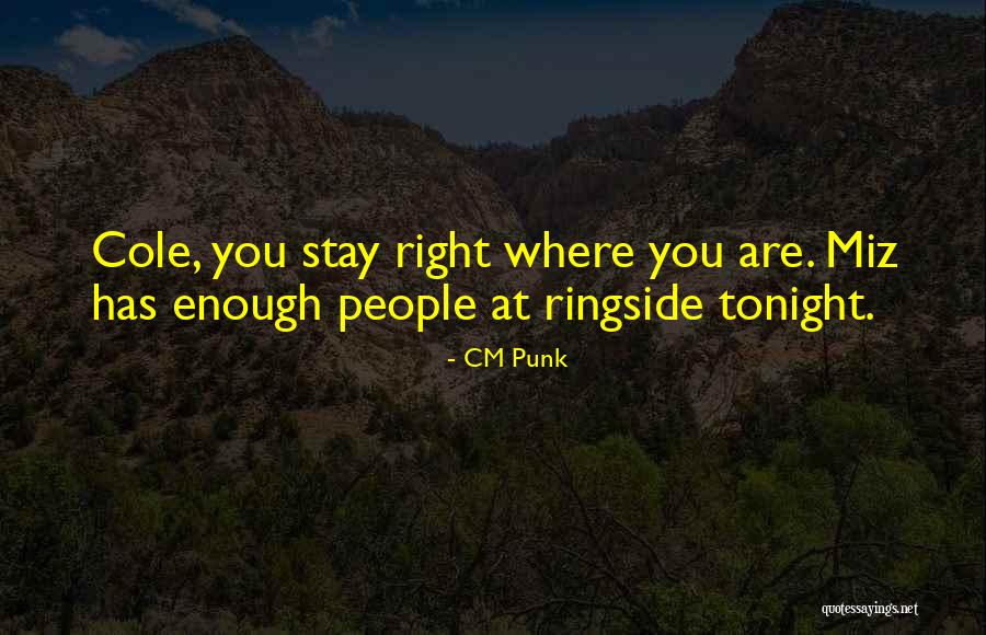 Ringside Quotes By CM Punk Ringside Quotes By CM Punk