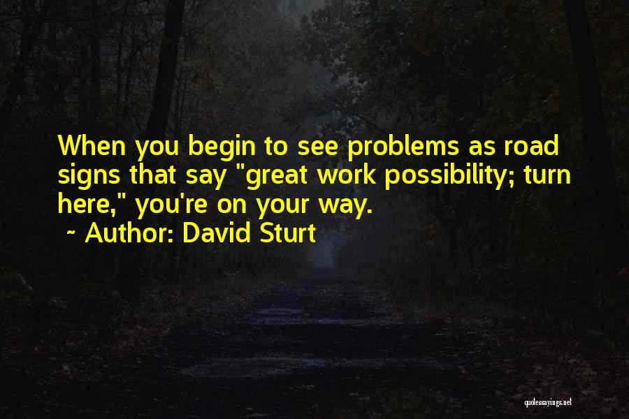 Road Signs Quotes By David Sturt