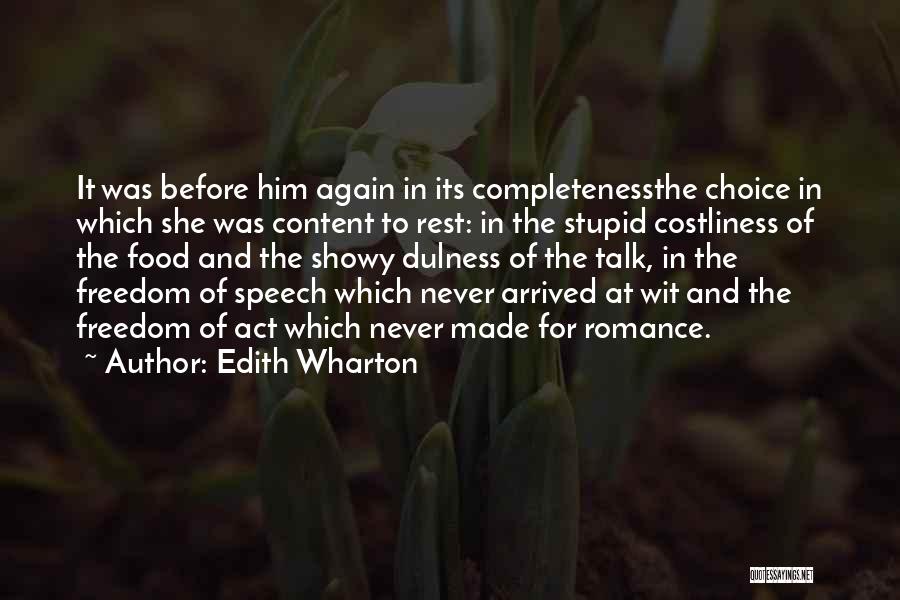 Romance And Food Quotes By Edith Wharton