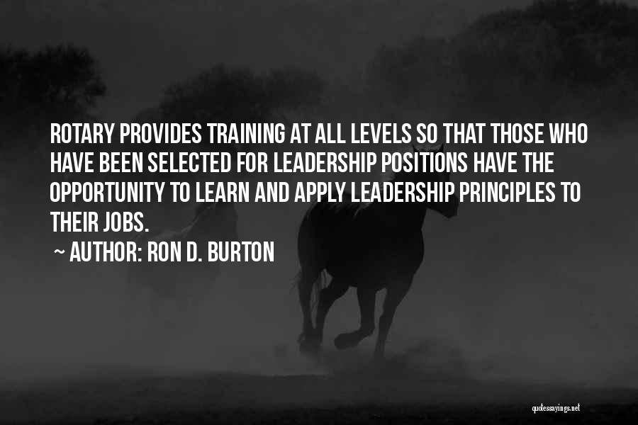 Ron D. Burton Quotes 1979060