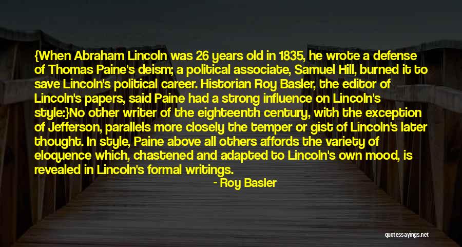 Roy Basler Quotes 114164