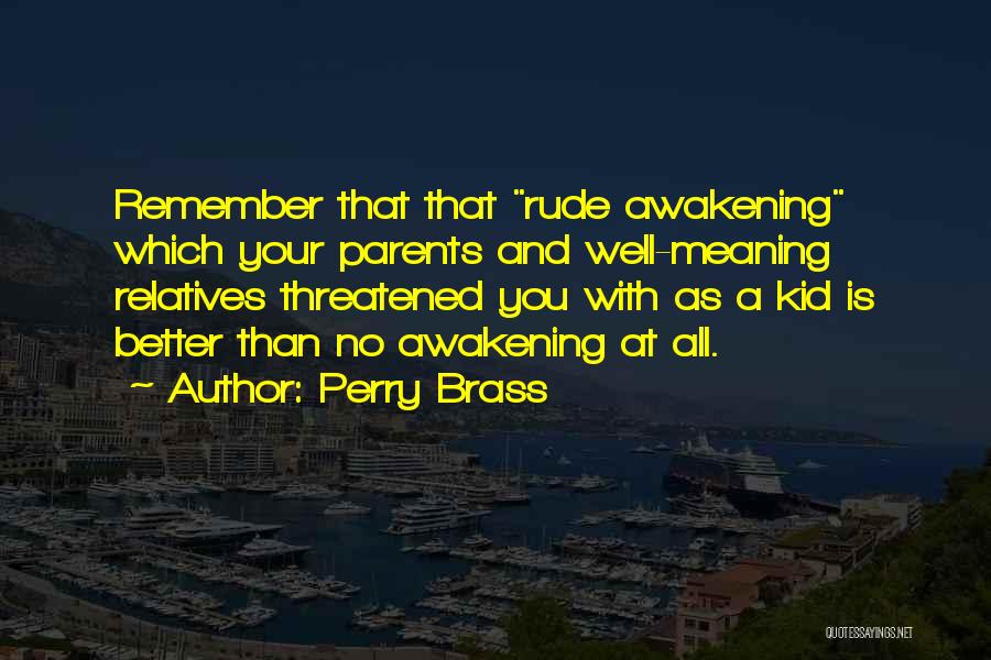 Rude Awakening Quotes By Perry Brass