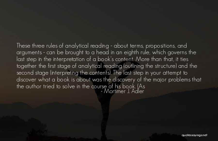 Rule Of Three Book Quotes By Mortimer J. Adler Rule Of Three Book Quotes By Mortimer J. Adler