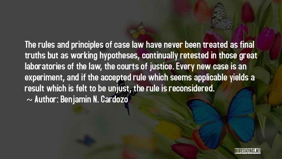 Rule Quotes By Benjamin N. Cardozo