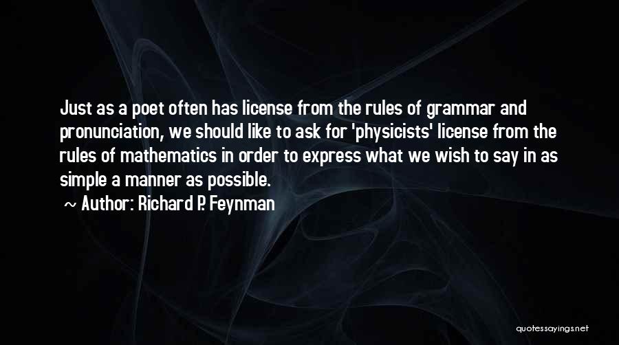 Rules And Order Quotes By Richard P. Feynman