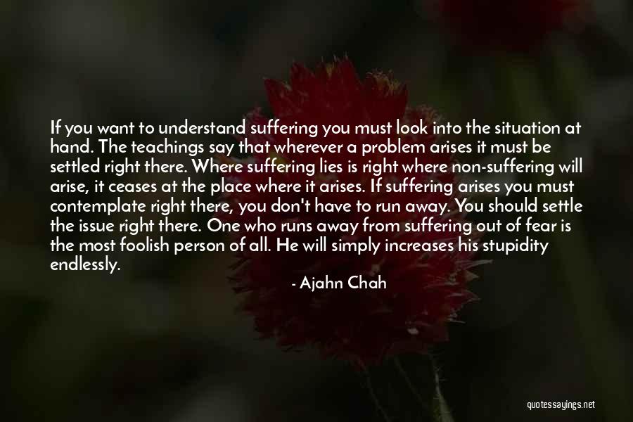 Running From The Right One Quotes By Ajahn Chah Running From The Right One Quotes By Ajahn Chah