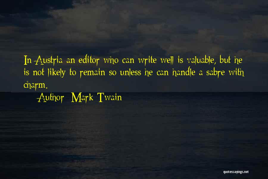 Sabre Quotes By Mark Twain