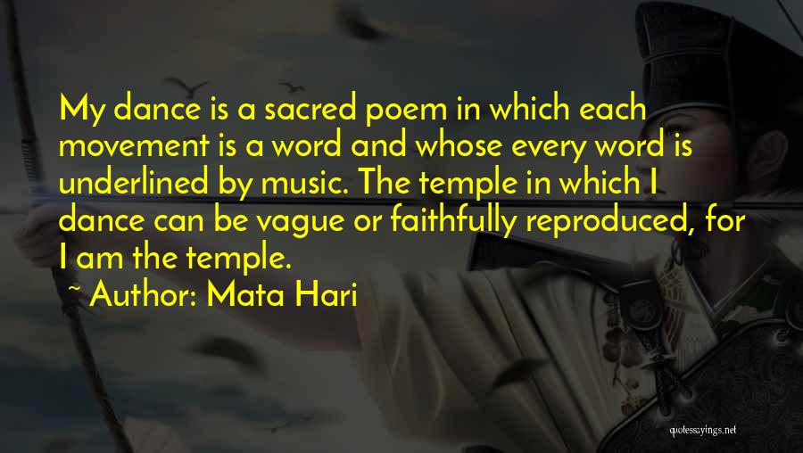 Sacred Music Quotes By Mata Hari