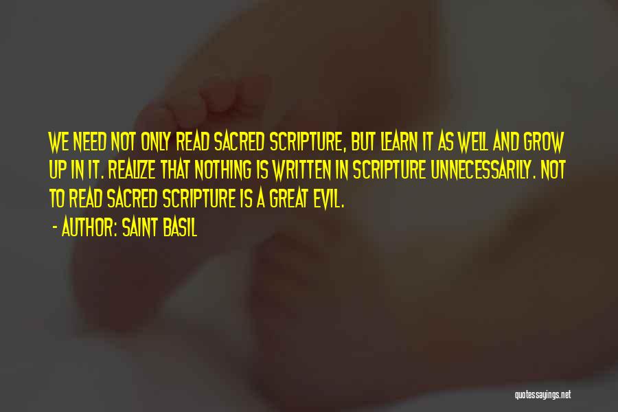 Sacred Scripture Quotes By Saint Basil