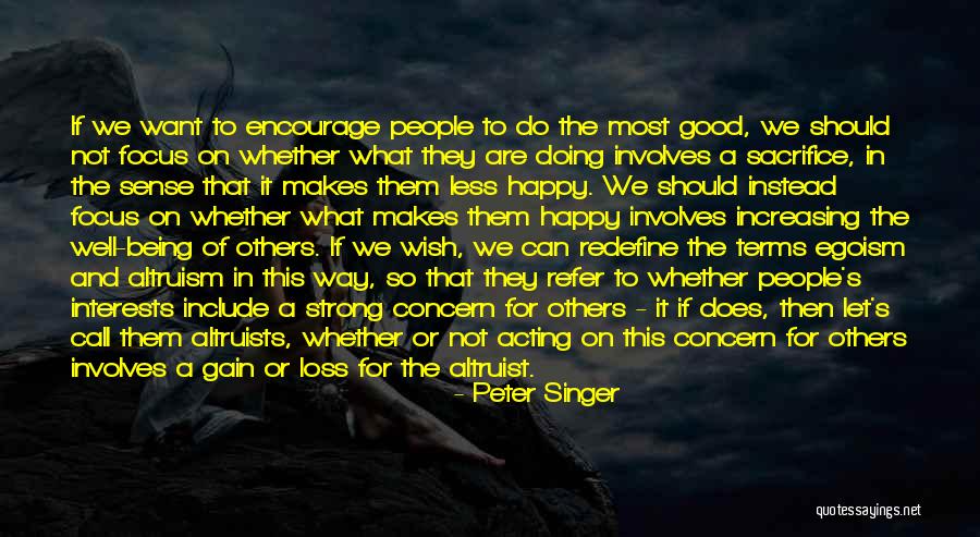 Sacrifice And Loss Quotes By Peter Singer