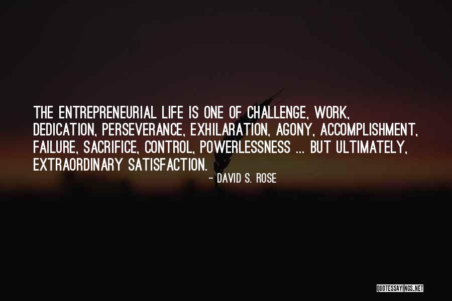 Sacrifice And Perseverance Quotes By David S. Rose Sacrifice And Perseverance Quotes By David S. Rose