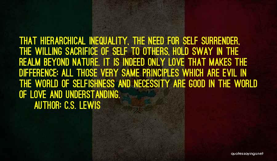 Sacrifice And Selfishness Quotes By C.S. Lewis