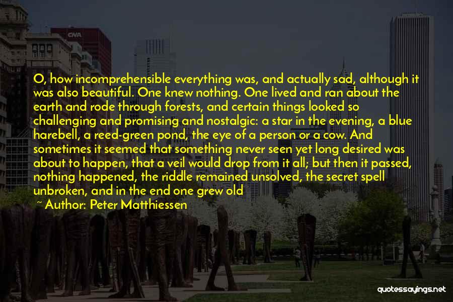 Sad But Beautiful Quotes By Peter Matthiessen