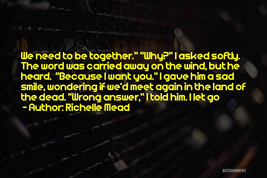 Sad But Smile Quotes By Richelle Mead