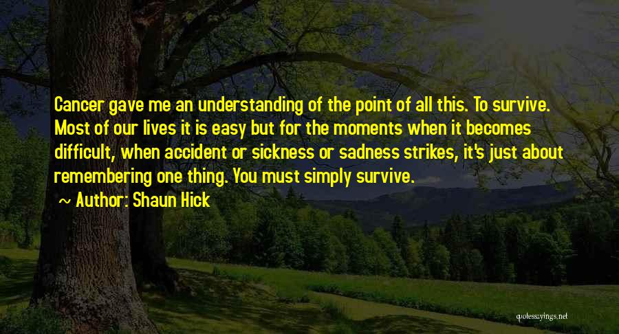 Sadness Strikes Quotes By Shaun Hick