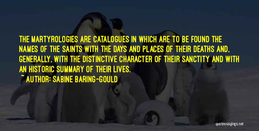 Saints And Their Quotes By Sabine Baring-Gould