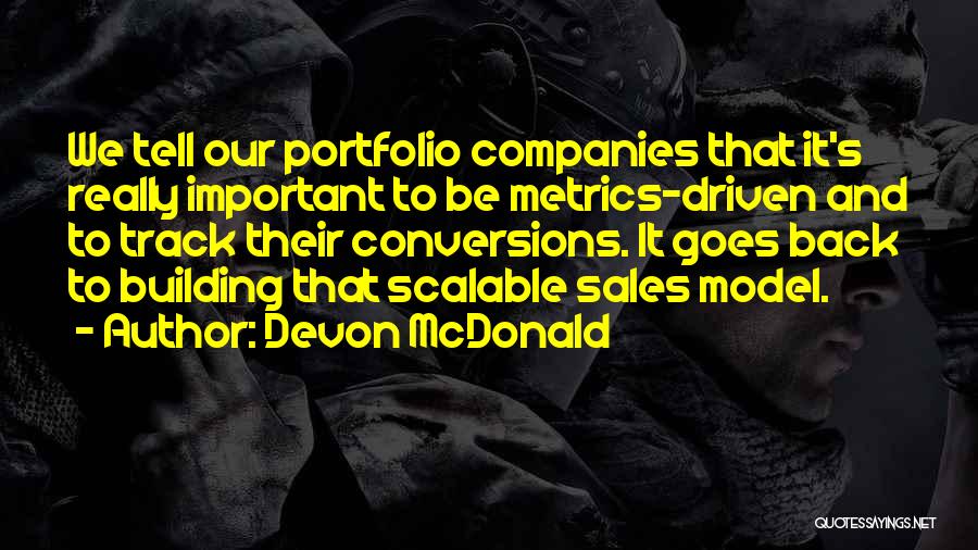 Sales Metrics Quotes By Devon McDonald