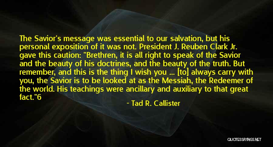 Salvation Of The World Quotes By Tad R. Callister Salvation Of The World Quotes By Tad R. Callister