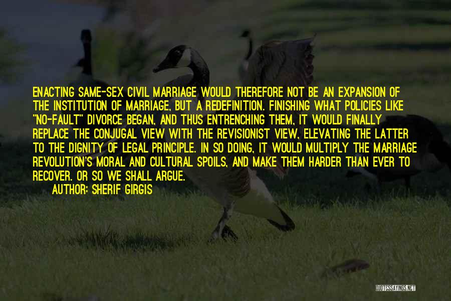 Same Sex Marriage Quotes By Sherif Girgis