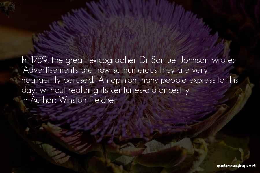 Samuel Johnson Lexicographer Quotes By Winston Fletcher