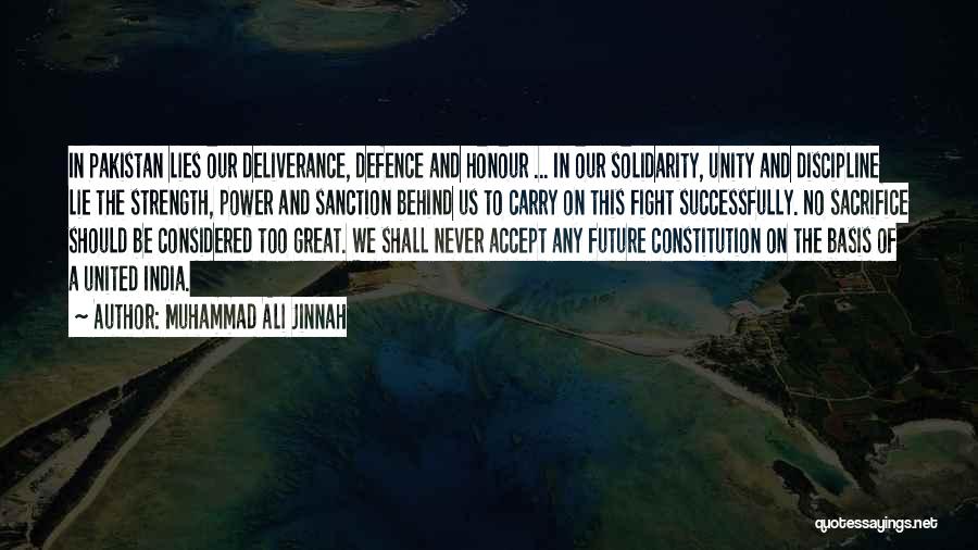Sanction Quotes By Muhammad Ali Jinnah