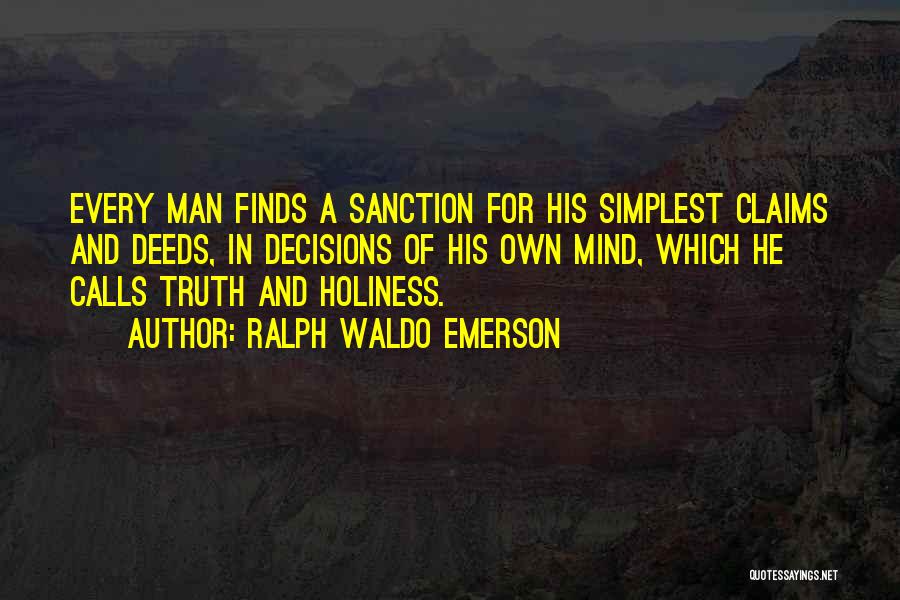 Sanction Quotes By Ralph Waldo Emerson