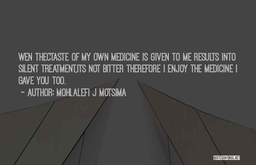 Sarcastic Silent Treatment Quotes By Mohlalefi J Motsima