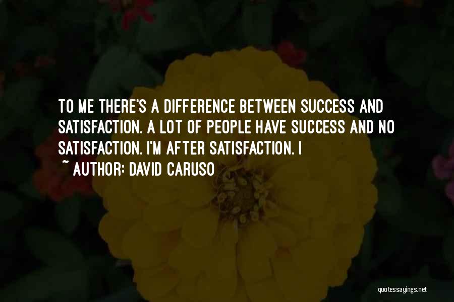 Satisfaction And Success Quotes By David Caruso