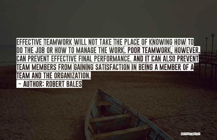 Satisfaction In Work Quotes By Robert Bales