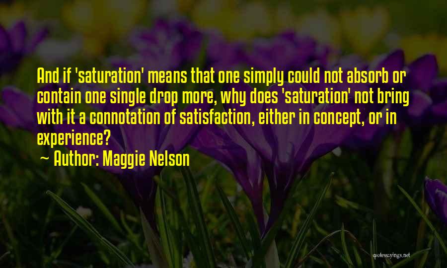 Saturation Quotes By Maggie Nelson
