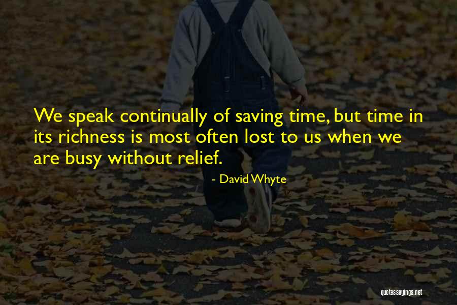 Saving Time Quotes By David Whyte