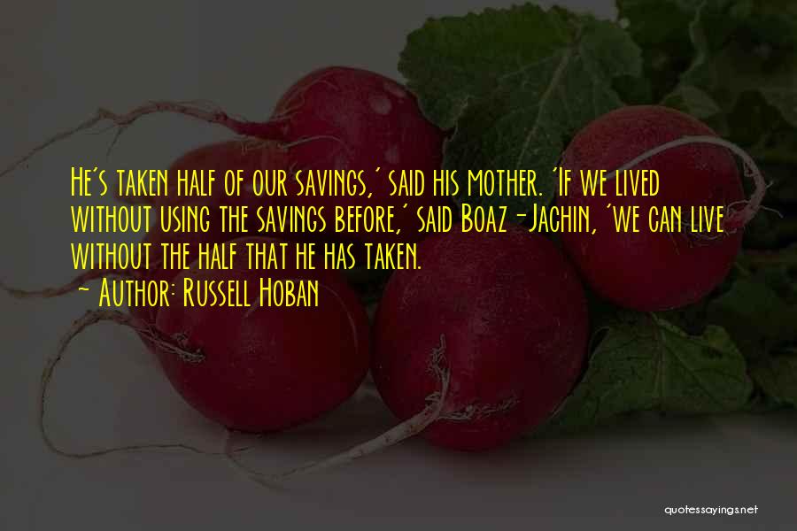 Saving Up Money Quotes By Russell Hoban