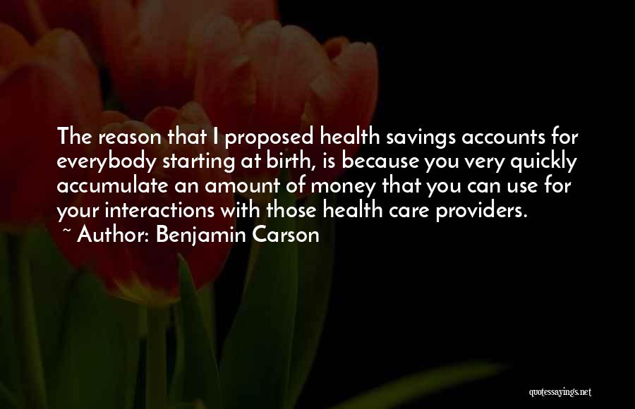 Savings Money Quotes By Benjamin Carson