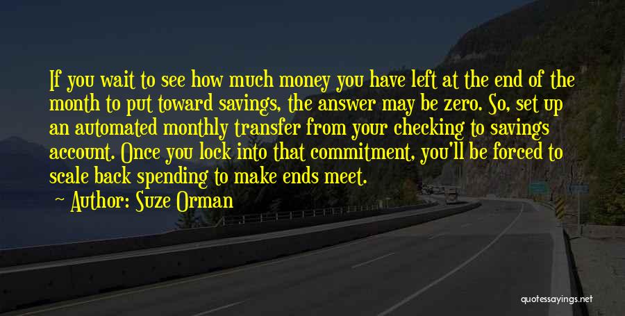Savings Money Quotes By Suze Orman