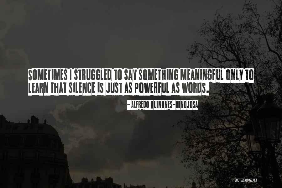 Say Something Meaningful Quotes By Alfredo Quinones-Hinojosa Say Something Meaningful Quotes By Alfredo Quinones-Hinojosa