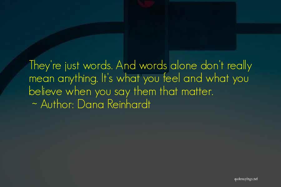 Say What You Feel And Mean What You Say Quotes By Dana Reinhardt