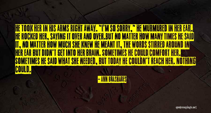 Saying I Sorry Quotes By Ann Brashares Saying I Sorry Quotes By Ann Brashares