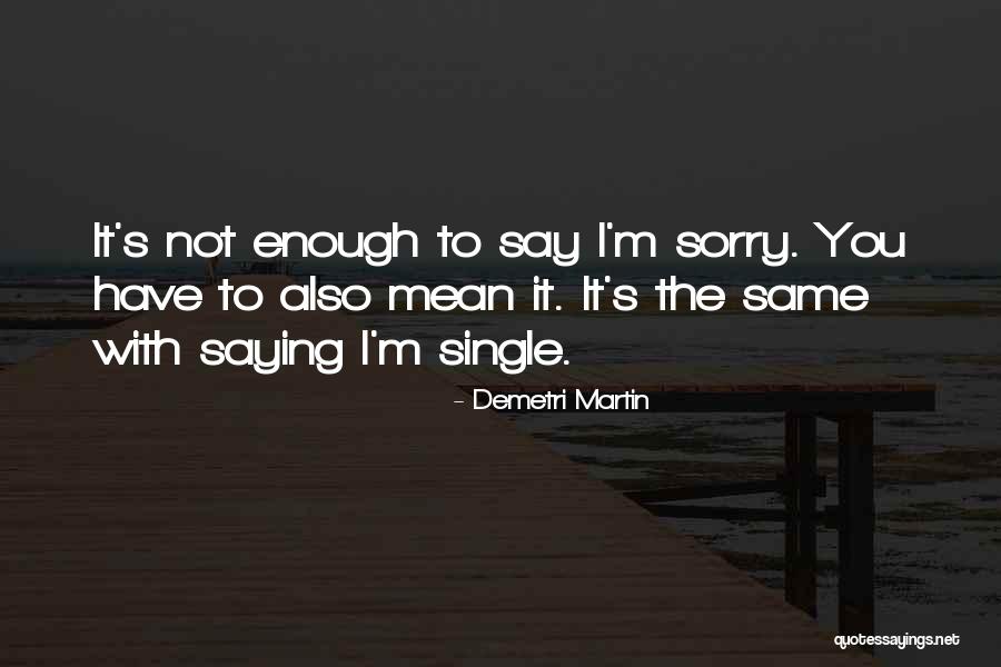 Saying I Sorry Quotes By Demetri Martin Saying I Sorry Quotes By Demetri Martin