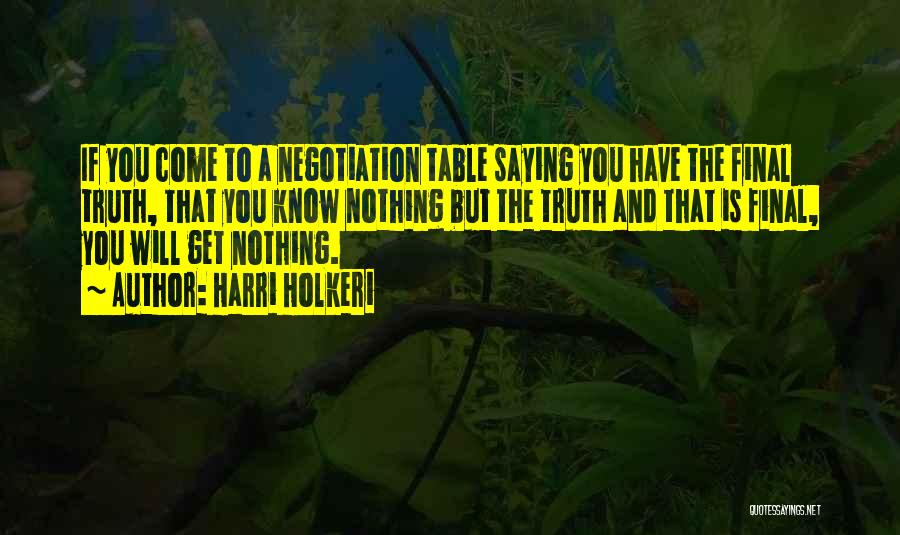 Saying Nothing Quotes By Harri Holkeri