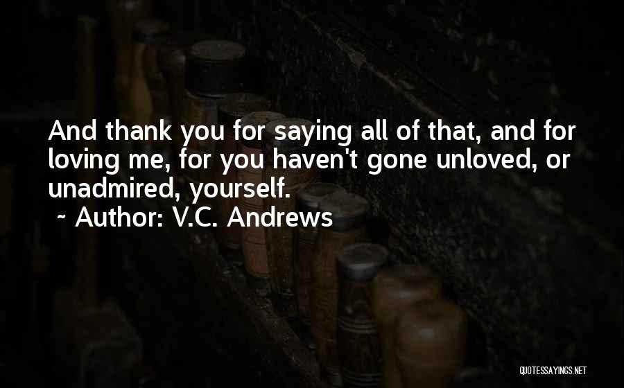 Saying Thank You For The Love Quotes By V.C. Andrews