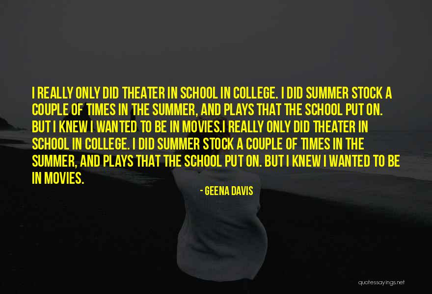 School And Summer Quotes By Geena Davis