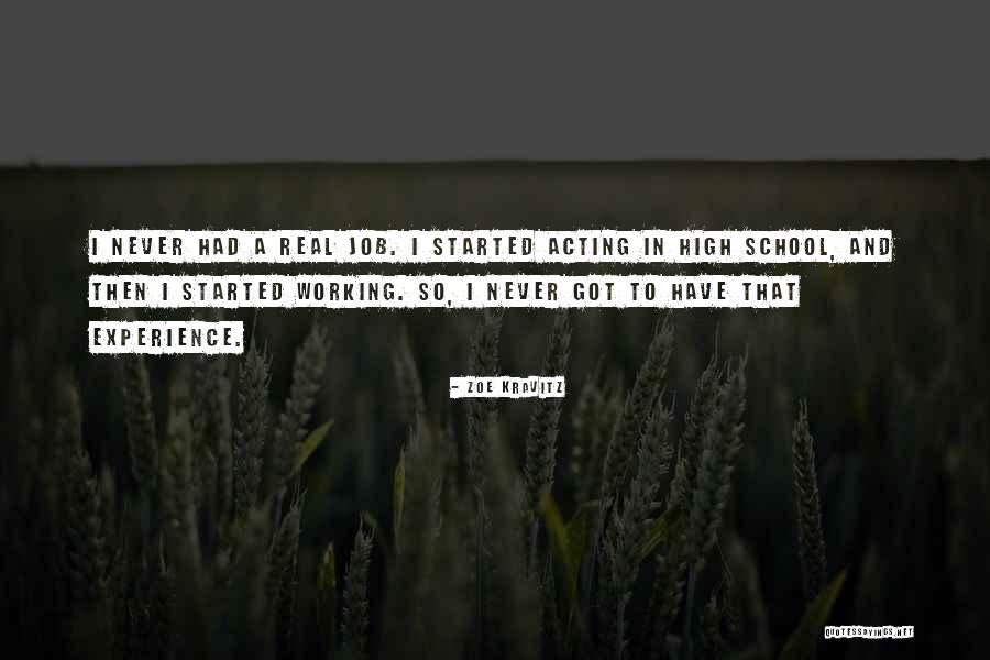 School Experience Quotes By Zoe Kravitz School Experience Quotes By Zoe Kravitz