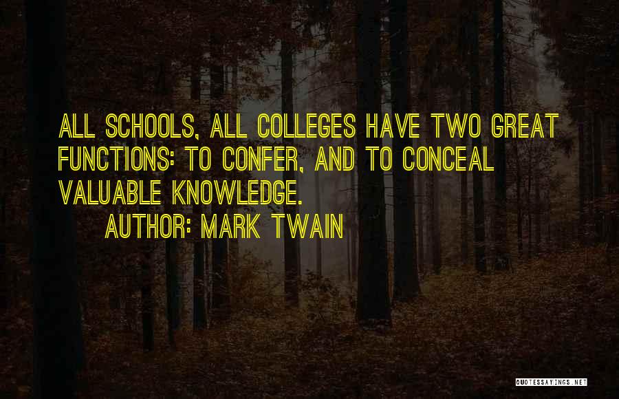 School Functions Quotes By Mark Twain