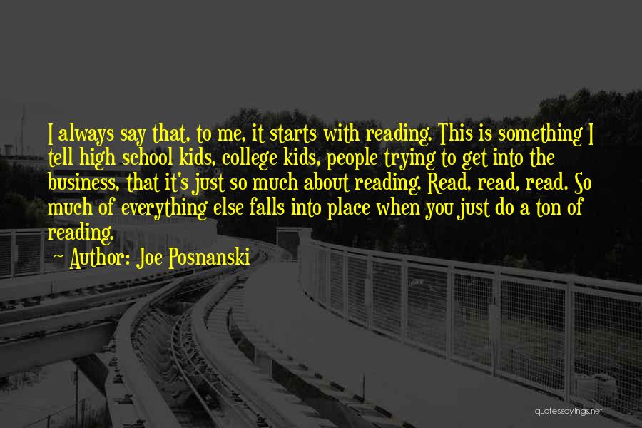 School Starts Quotes By Joe Posnanski