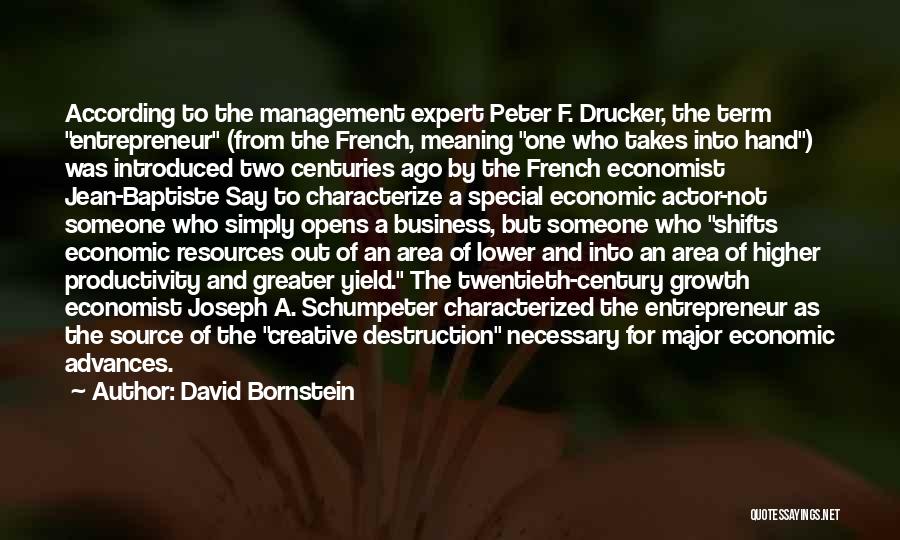Schumpeter Creative Destruction Quotes By David Bornstein