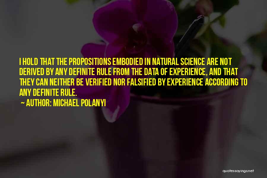 Science Data Quotes By Michael Polanyi